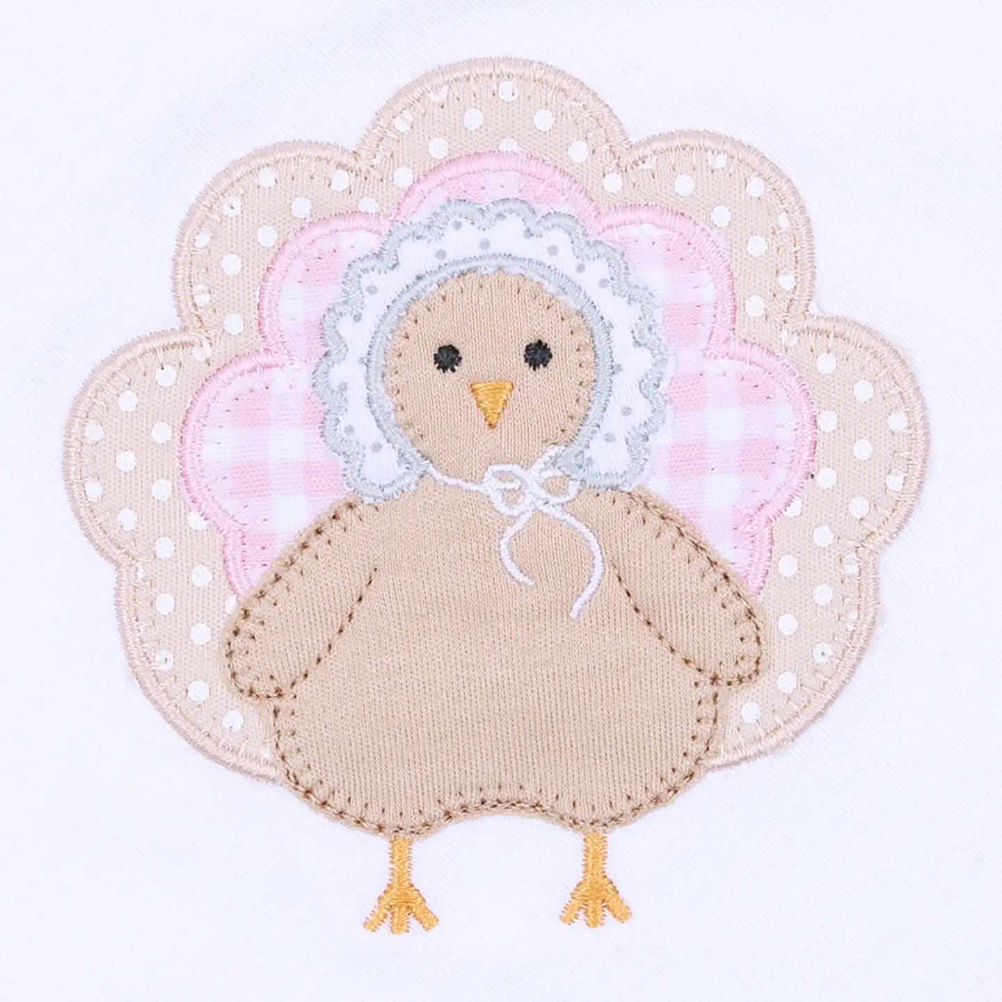 Pilgrim Pals Applique Ruffle Diaper Cover Set - Pink