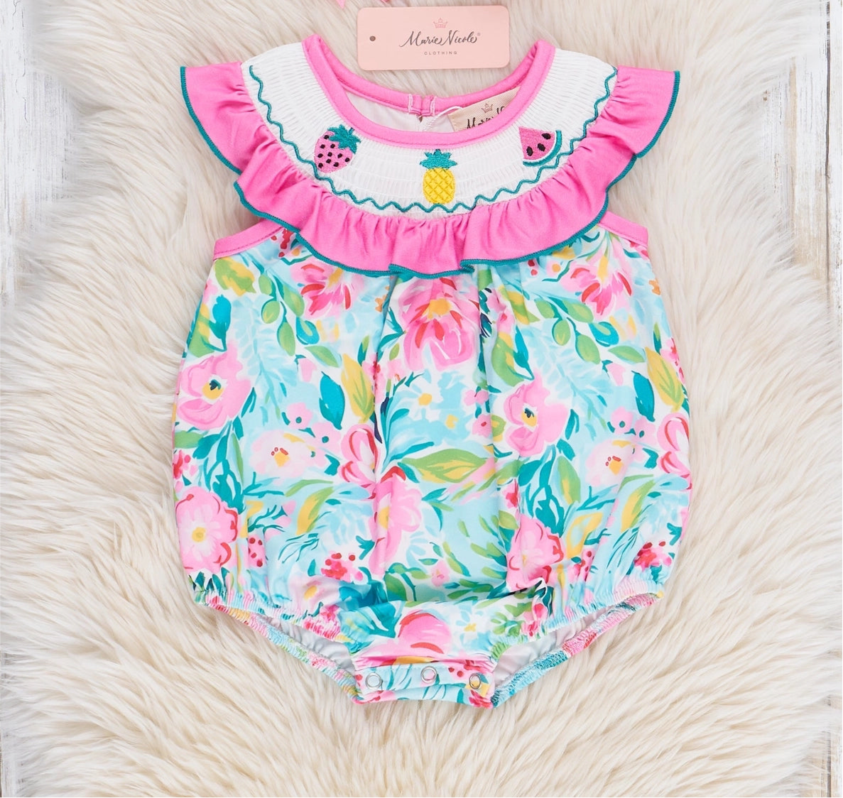 Fruity Summer Garden Smocked Bubble