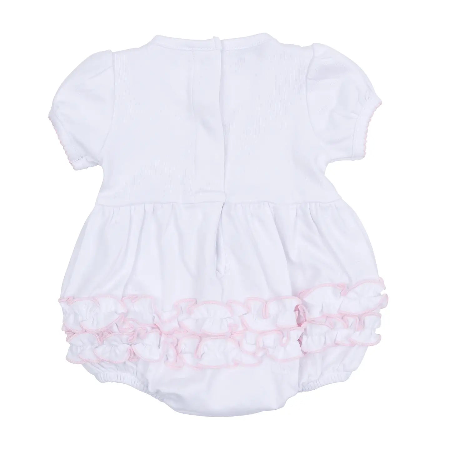 Essentials Solid Ruffle Bubble - White Pink