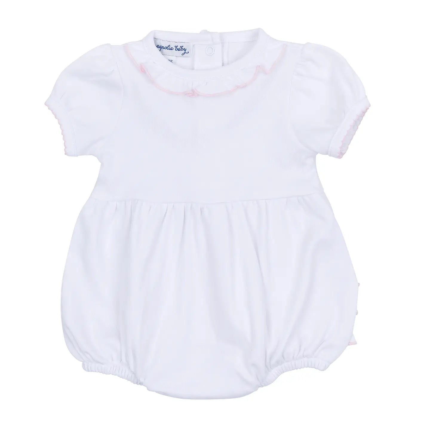 Essentials Solid Ruffle Bubble - White Pink