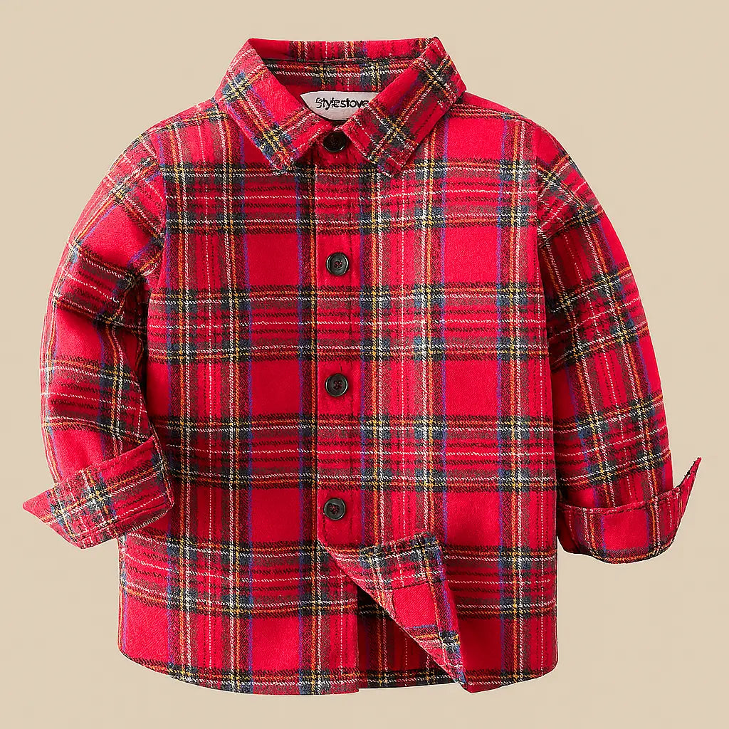 Red Plaid Cotton Button-Down Shirt – Baby & Toddler