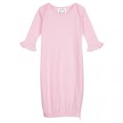 Blank Girl's Long Sleeve Ruffle Infant Gown with Hidden Zipper