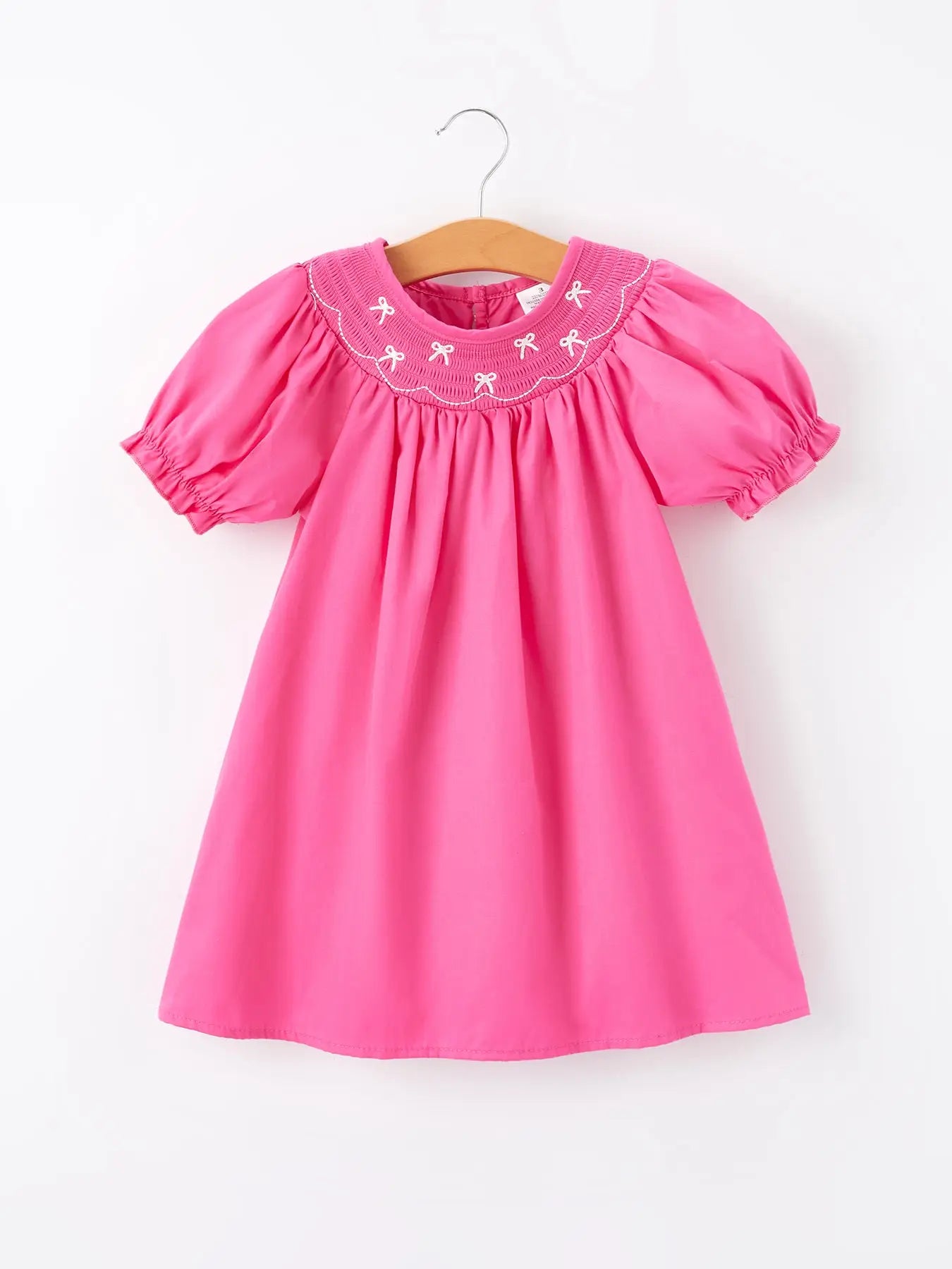 Hot Pink Bow Smocking Dress