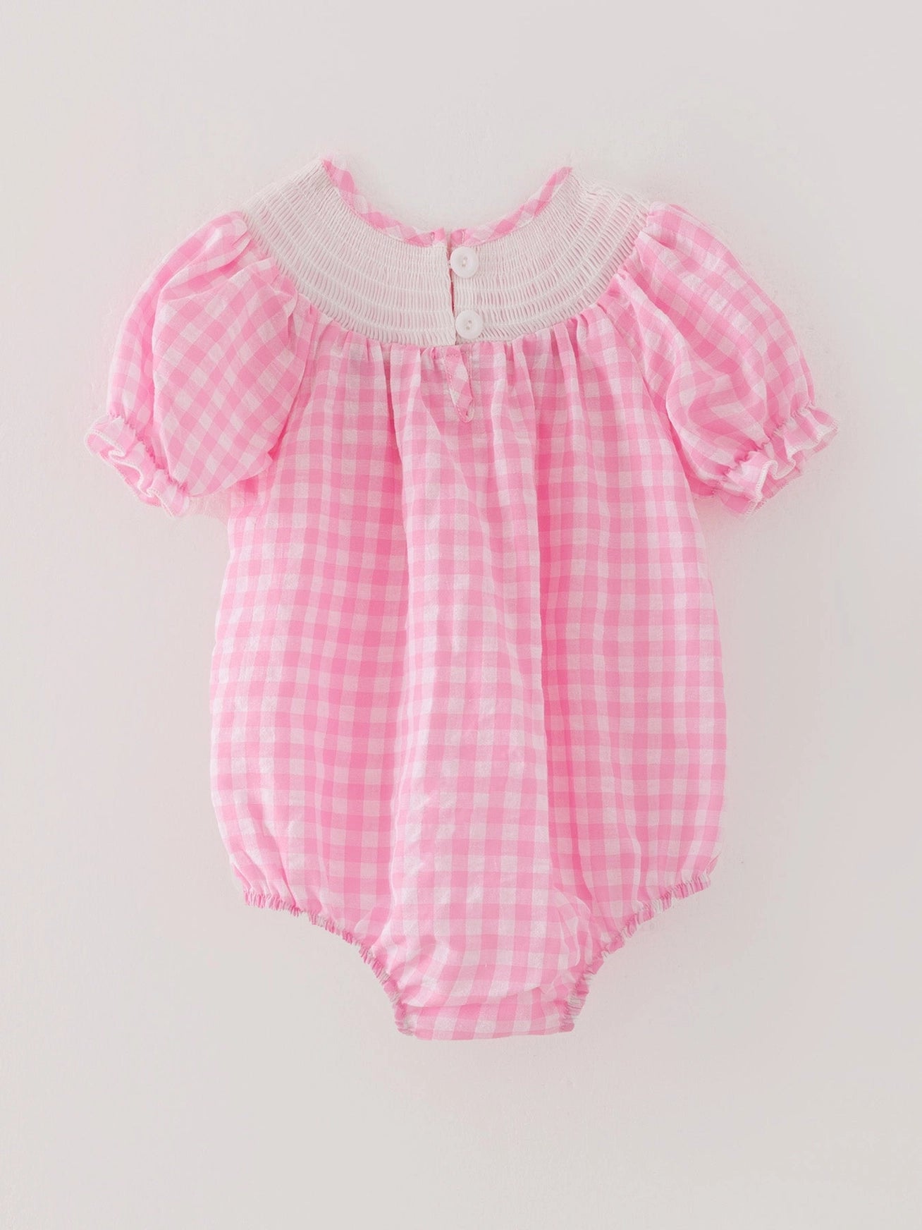 Cute Girl Farm Pink Smocking Romper