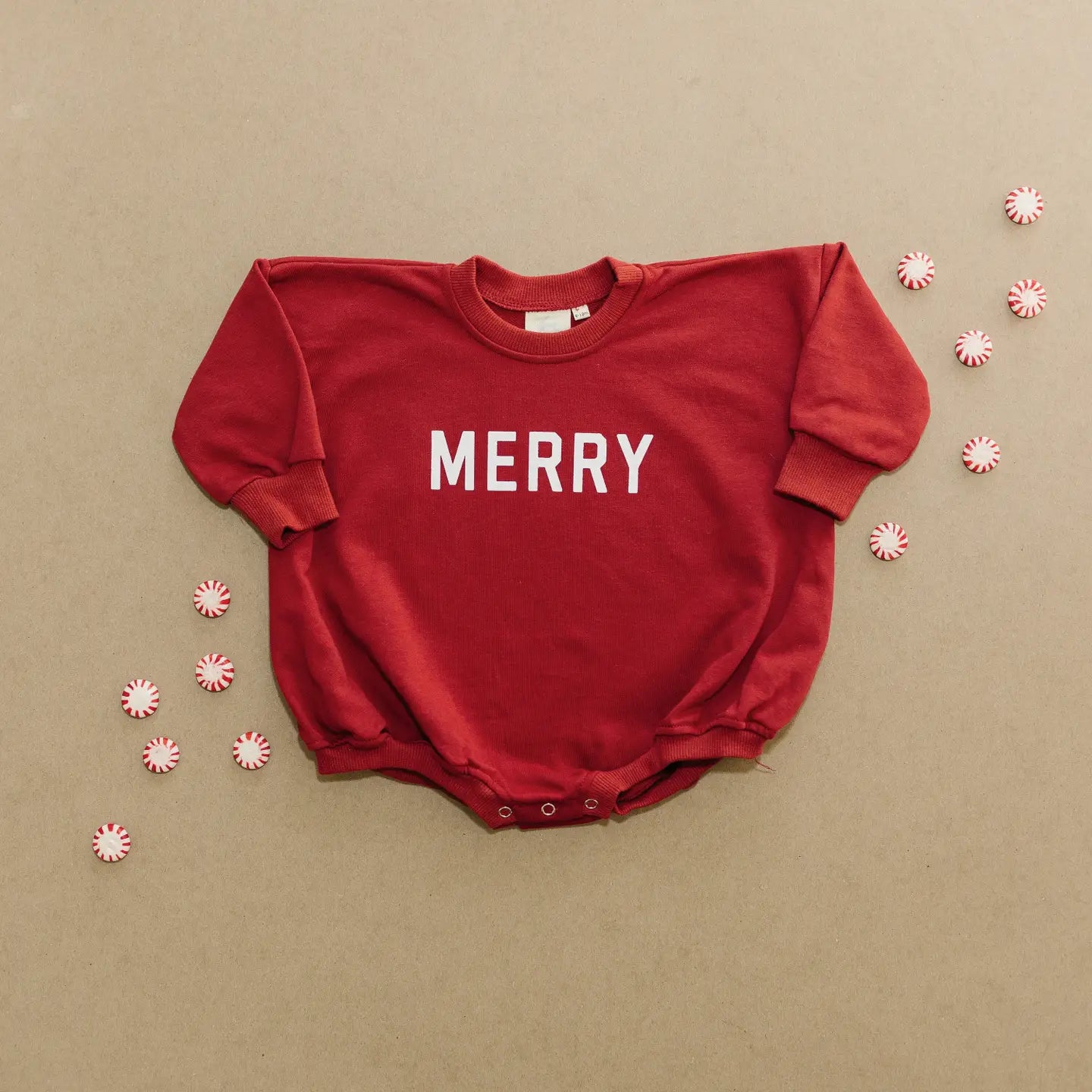 Merry Sweatshirt Romper Christmas  Baby