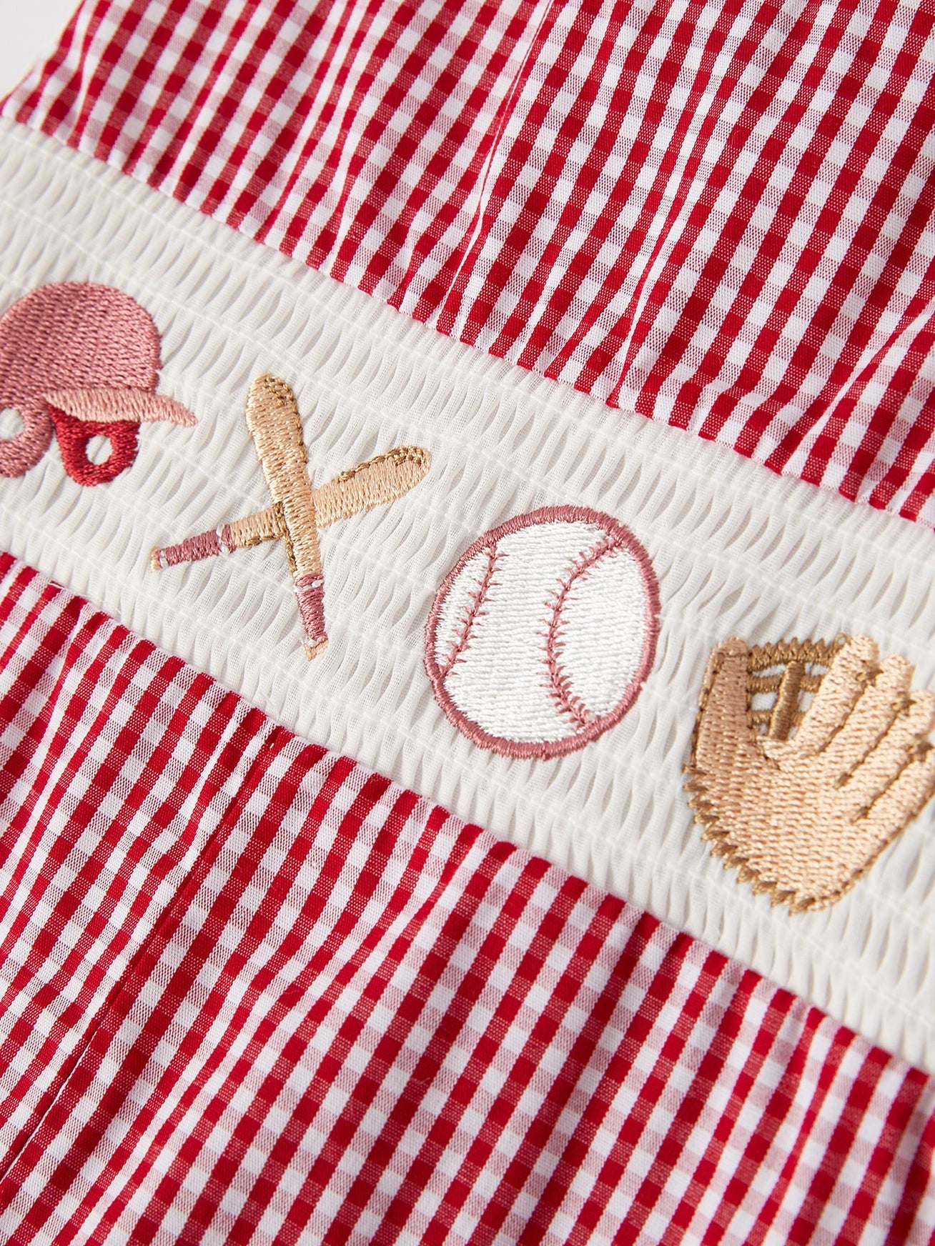 Little Slugger Baseball Plaid Romper