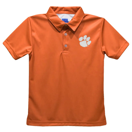 Clemson Tigers Embroidered Prange Short Sleeve Polo Shirt