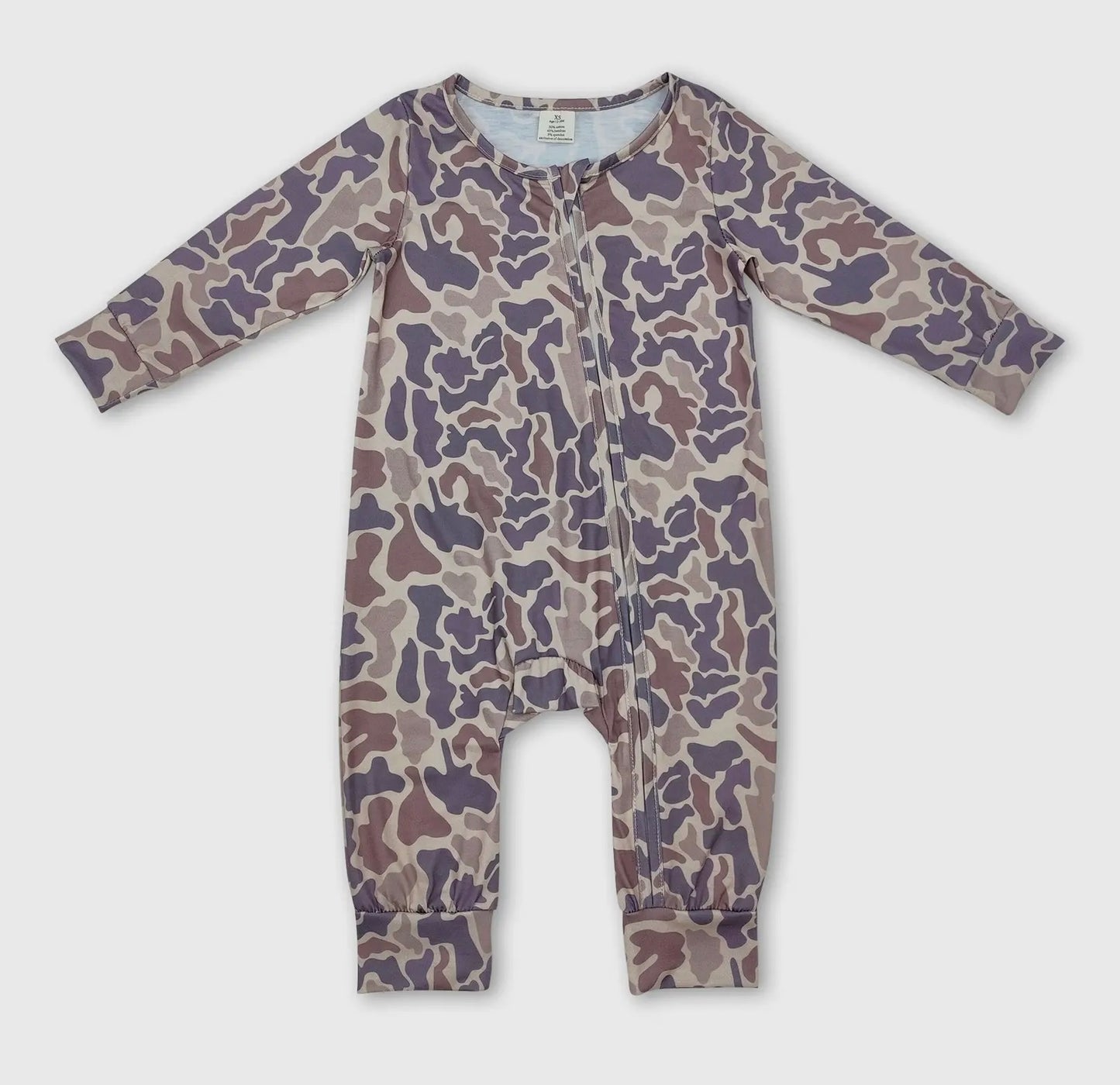 Khaki Camo Long Sleeves Baby/Kids Zipper Romper