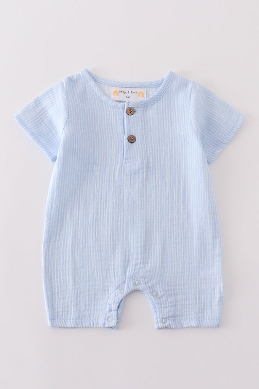 Sky Muslin Stripe Boy Romper