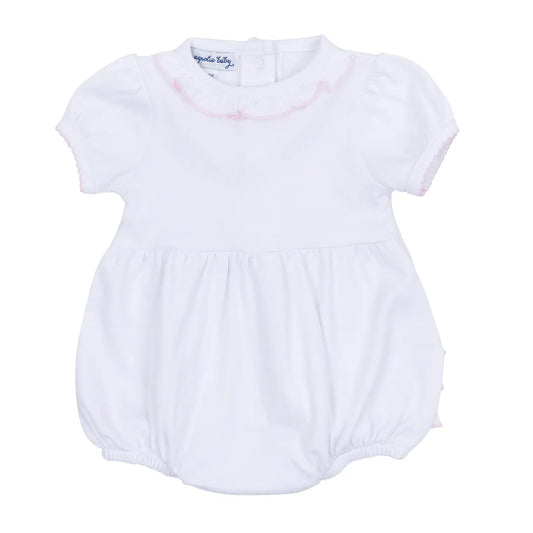 Essentials Solid Ruffle Bubble - White Pink