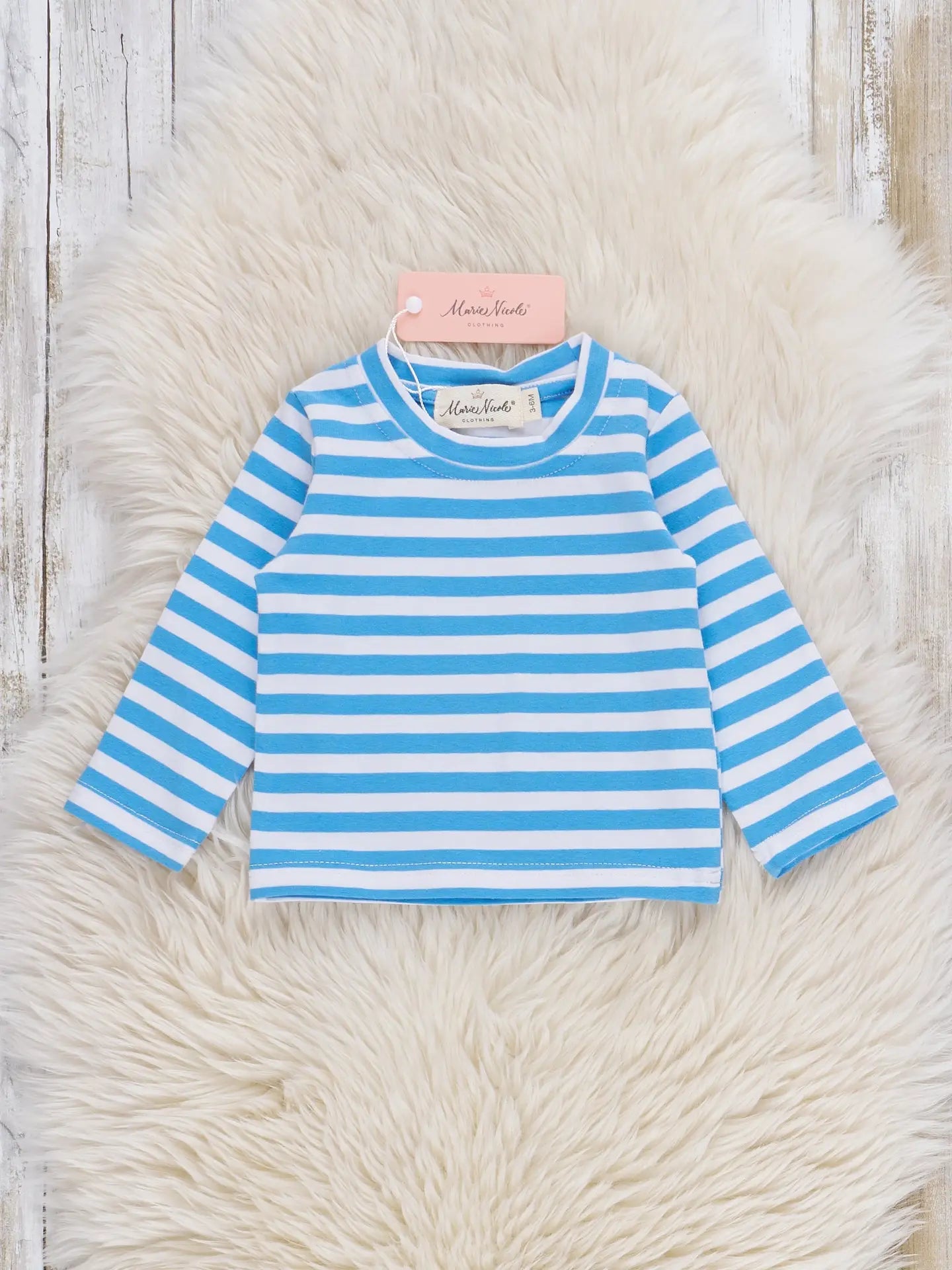 Blue Santa Stripes Embroidered Overall Romper Set