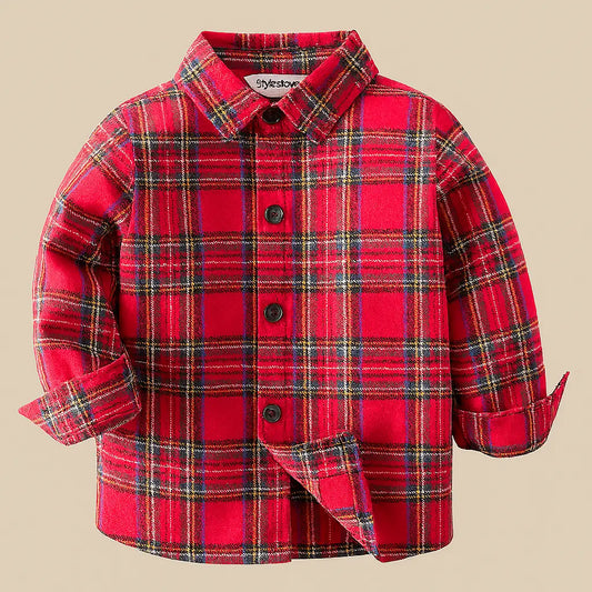 Red Plaid Cotton Button-Down Shirt – Baby & Toddler