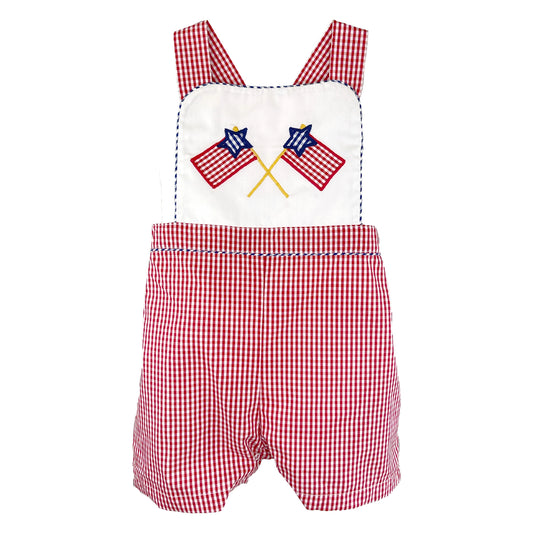 American Flag Applique Boy Romper