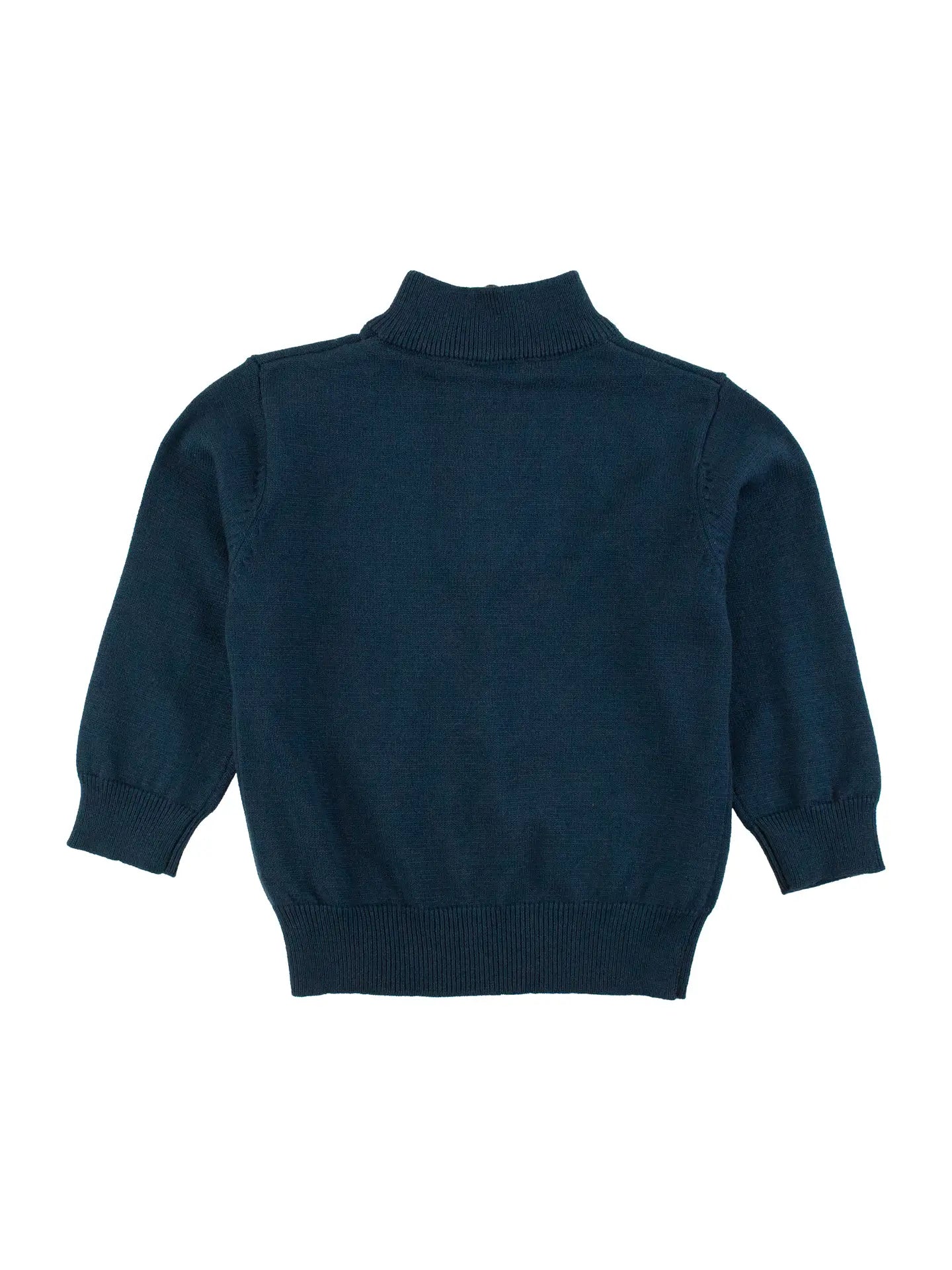 Boys  Dark Navy Quarter Zip Sweater
